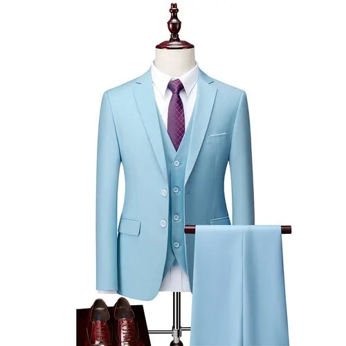 Pure Color Men's Business Suit