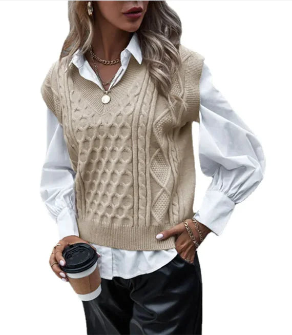 Women's European & American Style Knit Fashion Vest