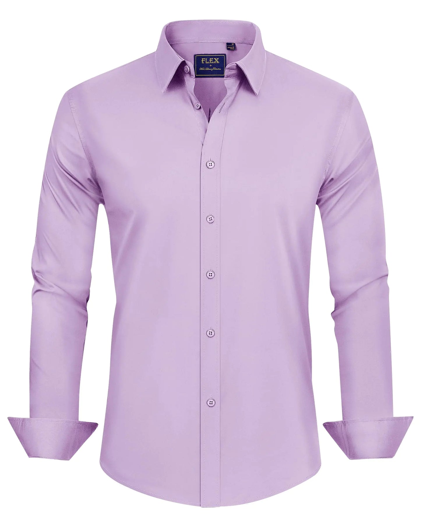 J.VER Men's Dress Shirts Stretch Stain Shield Long Sleeve Solid Formal Shirt Business Casual Button Down Shirts XX-Large Light Purple