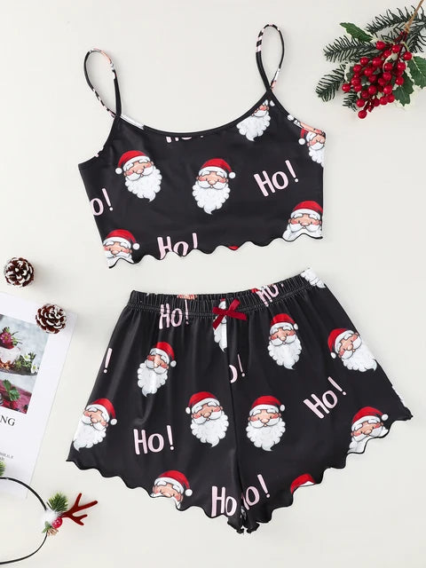 Ärmelloses Camisole-Oberteil mit weihnachtlichem Aufdruck