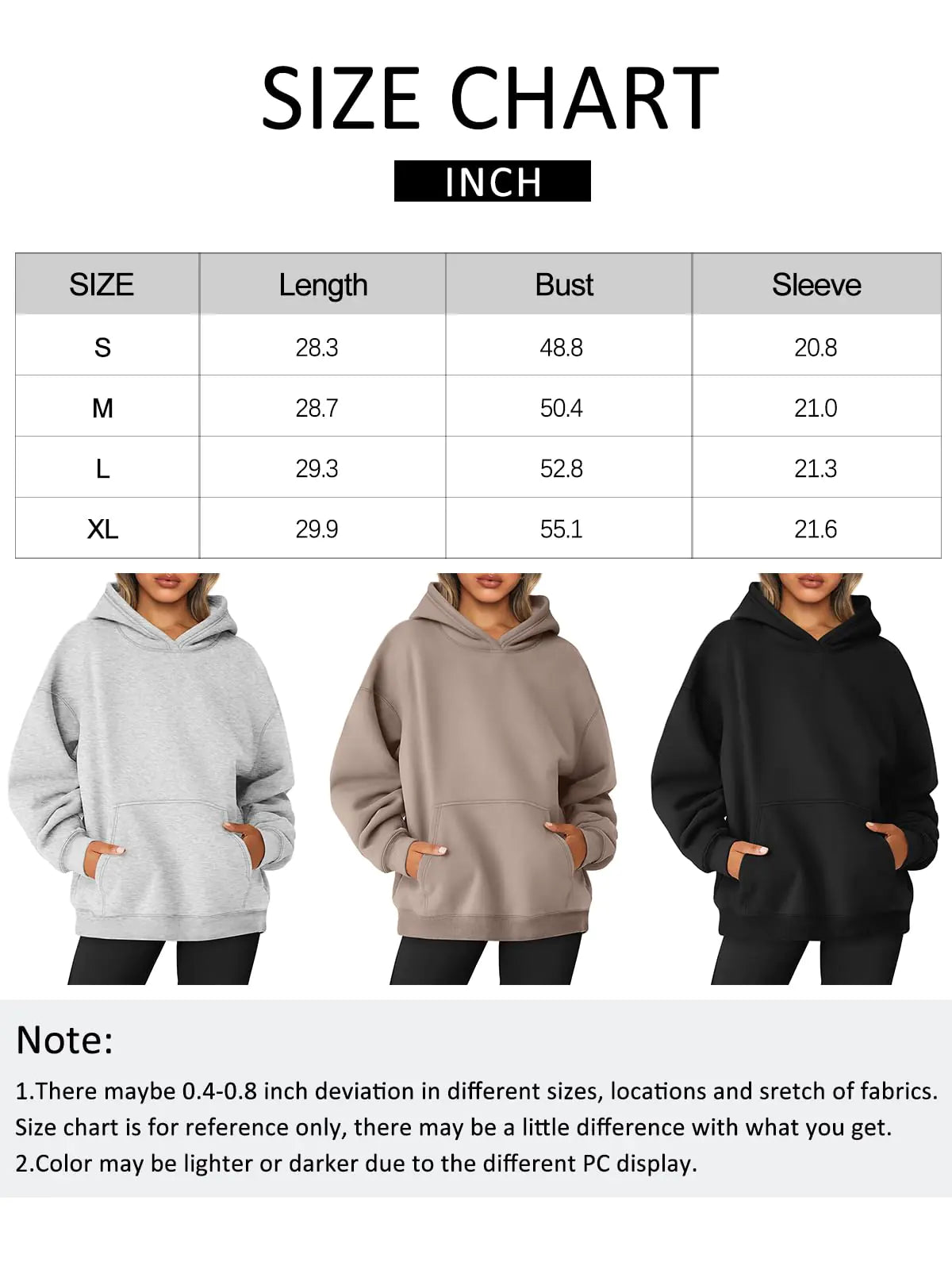 AUTOMET Womens Oversized Sweatshirts Fleece Hoodies Long Sleeve Shirts Pullover Fall Outfits 2024 with Pocket White Medium