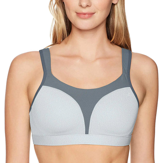 Champion Women's Sports Bra, Spot Comfort, Maximum Support, High-impact, 36D Oxford Heather/Medium Gray