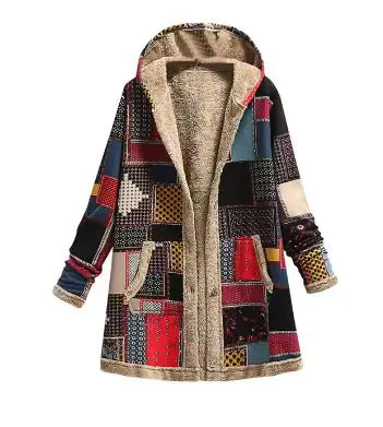 Winter Retro Hooded Cashmere Jacket for Women