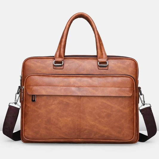 Sleek PU Leather Business Briefcase