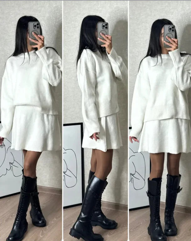 Women Knitwear Skirt Outfit