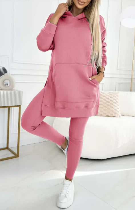 Casual Hooded Sweater & Leggings Set