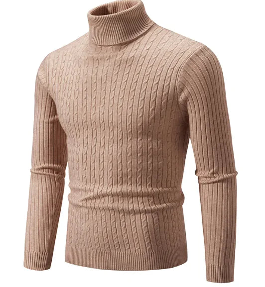 Men's High Collar Pullover Sweater