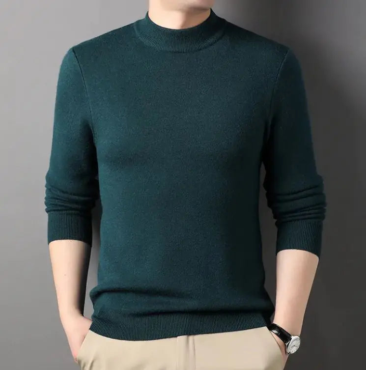 Men's Half-high Collar Sweater Fashion Simple Pullover