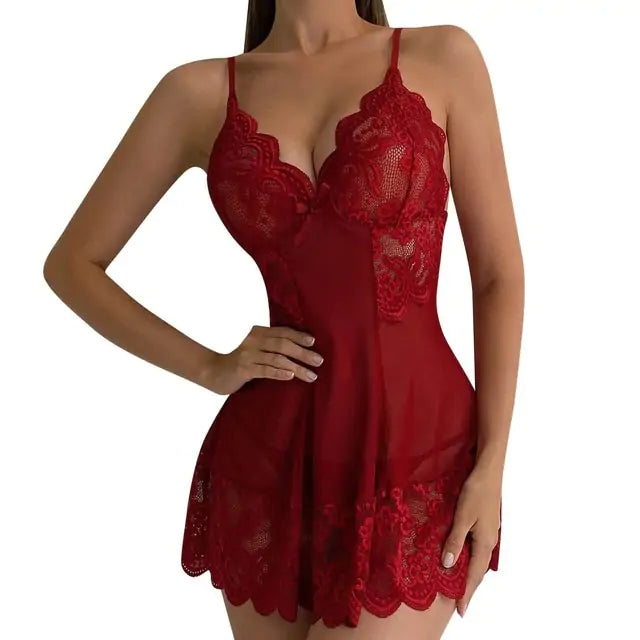 Floral Lace Sexy Night Dress