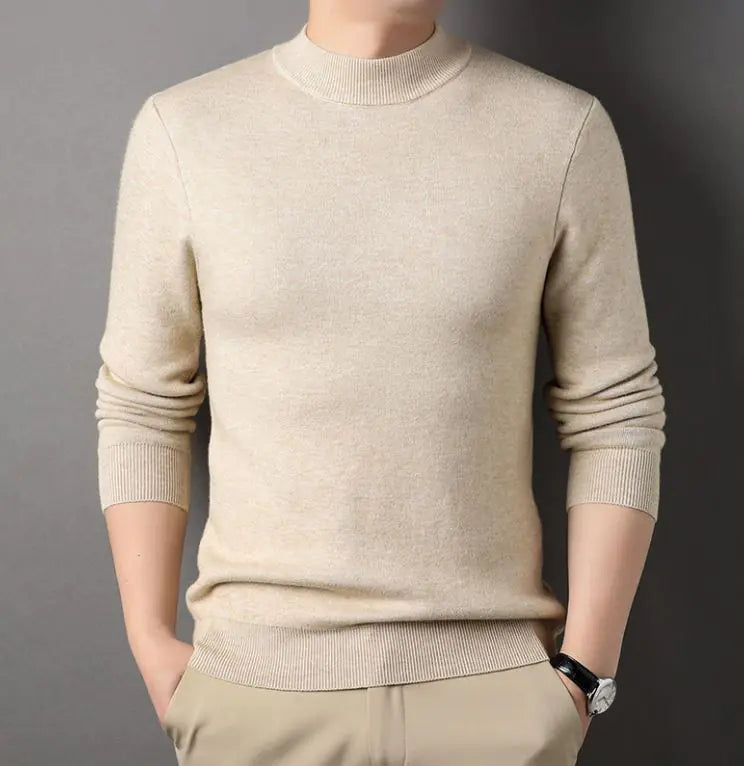 Men's Half-high Collar Sweater Fashion Simple Pullover