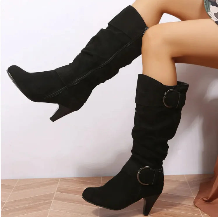 VelvetEdge Stiletto Boots