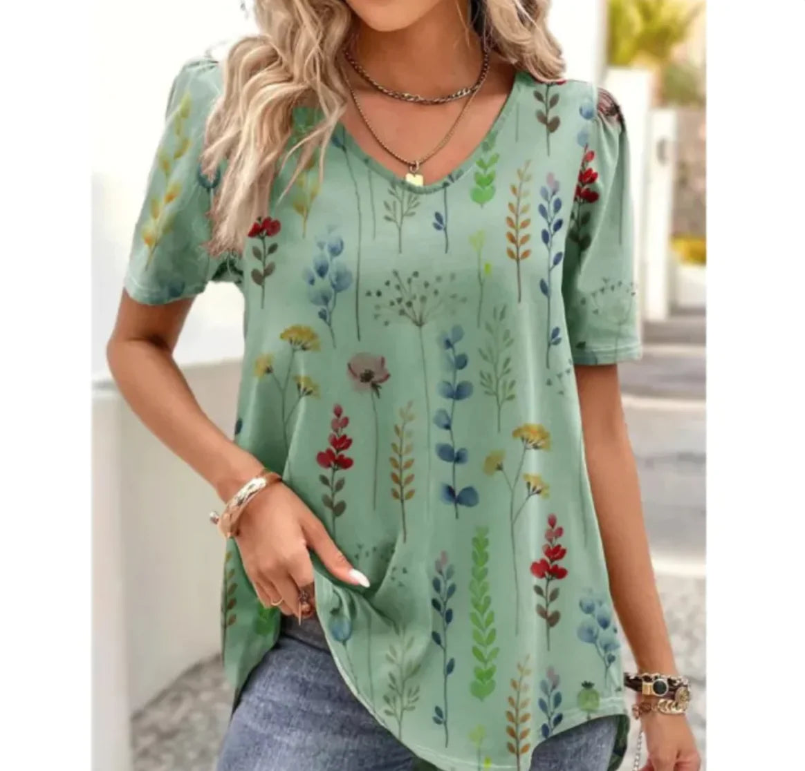 Women's Summer V-Neck Casual Top