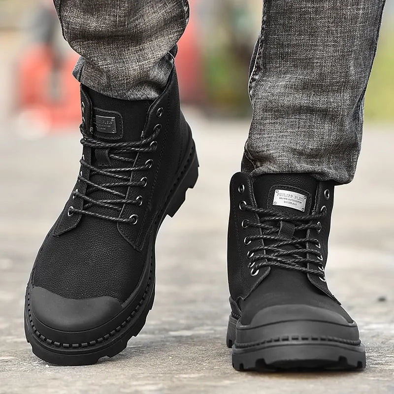 Black Warm Winter Men Boots