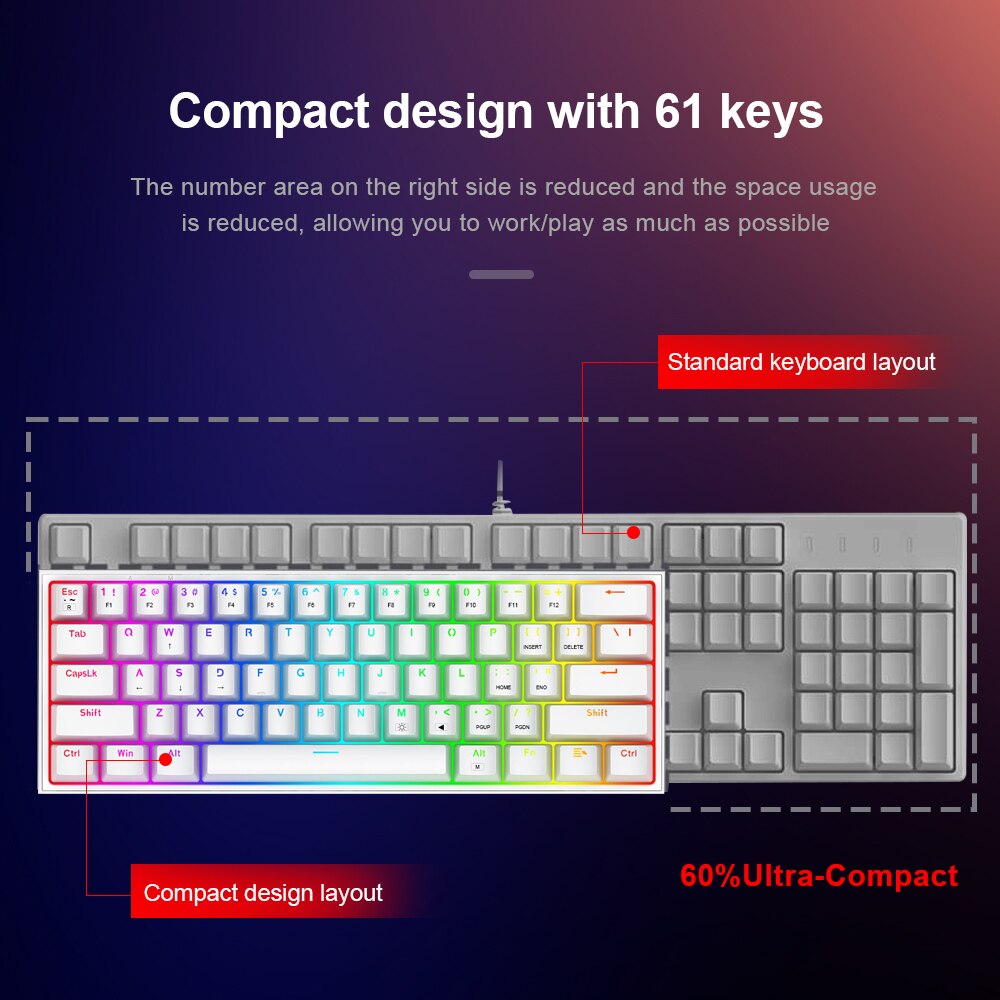 Kabelgebundene mechanische Mini-Gaming-Tastatur