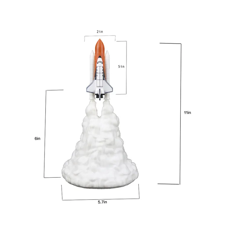 3D Print Rocket Space Shuttle Lamp Night Lamp