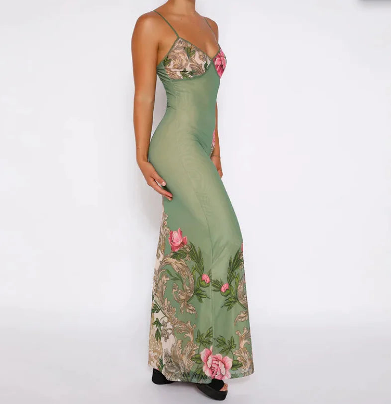 Sleeveless Floral Maxi Dress