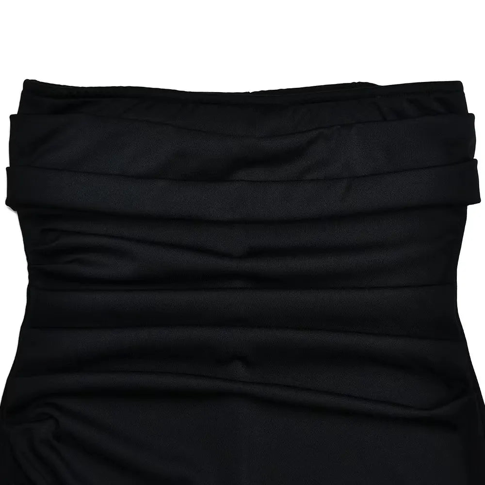 Women's Line Up Collar With Sexy Backless High Slit Dress