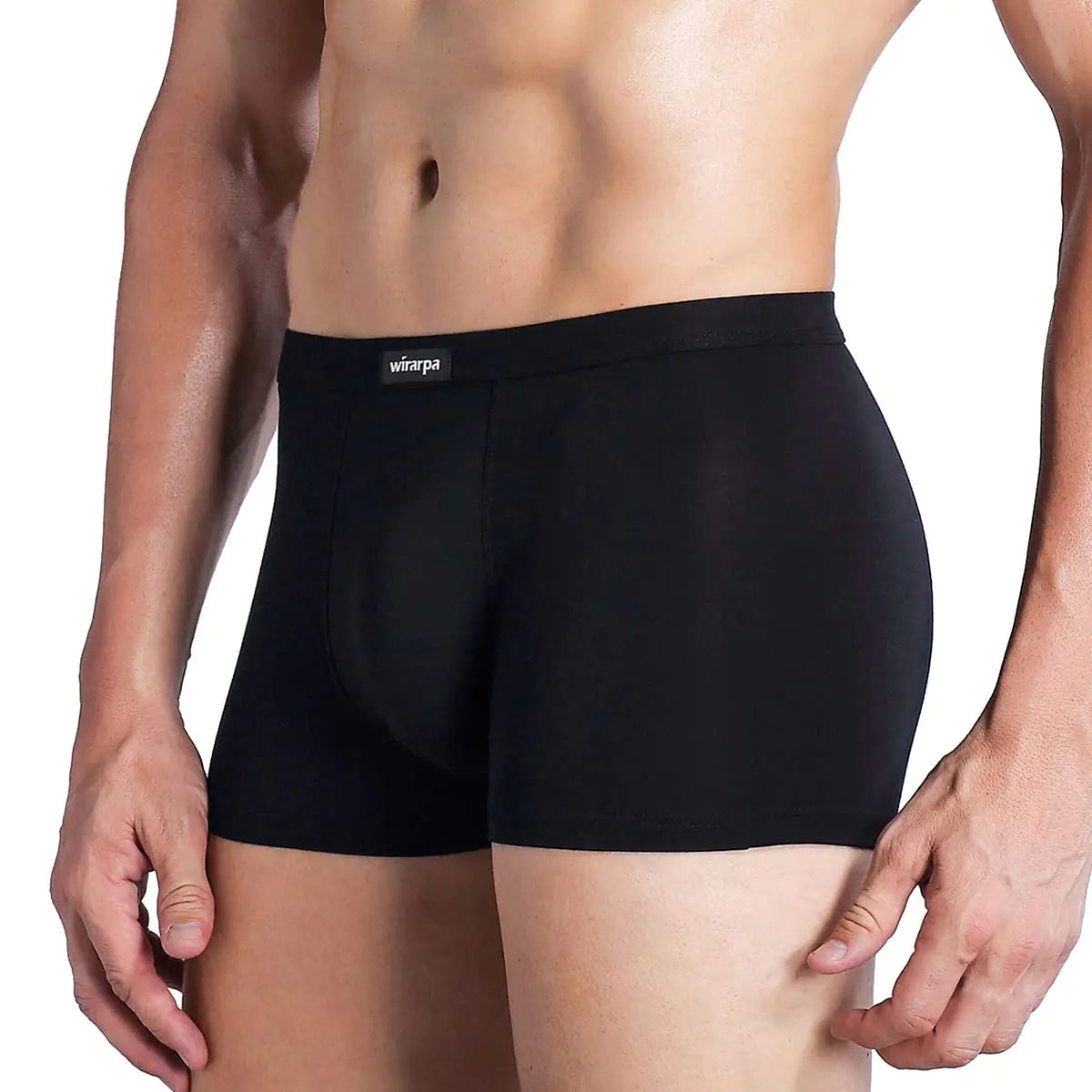 wirarpa Men's Breathable Modal Microfiber Trunks Underwear Covered Band Multipack 1402-4p-solid Color Medium