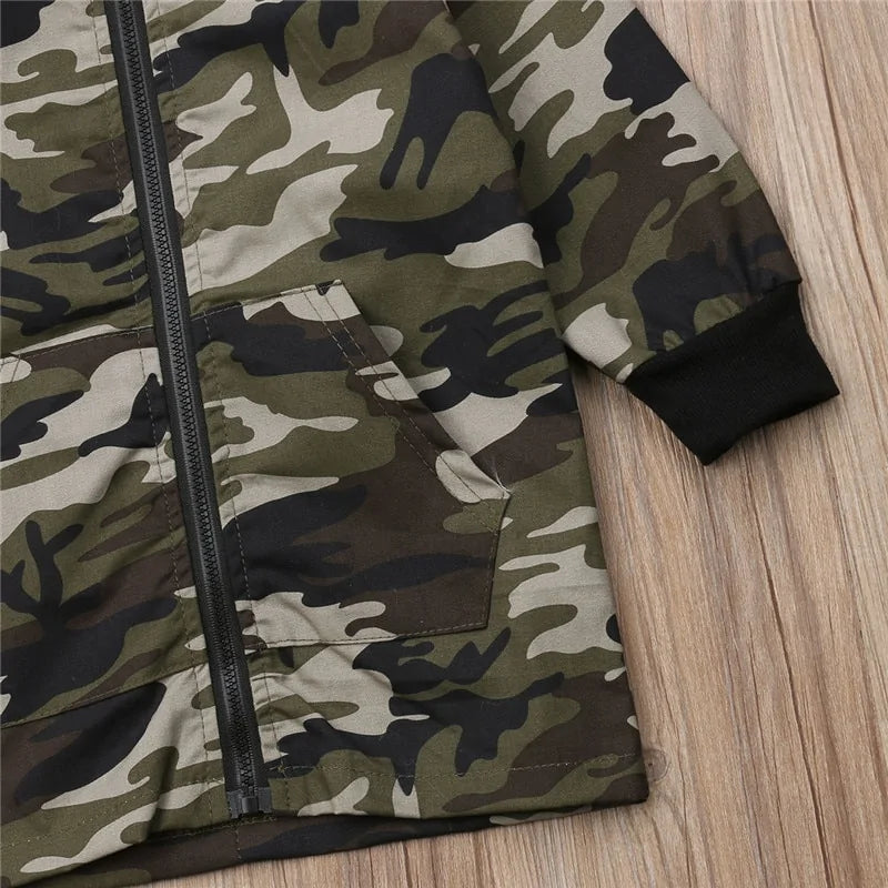 Camouflage Dinosaur Hooded Jacket for Boys