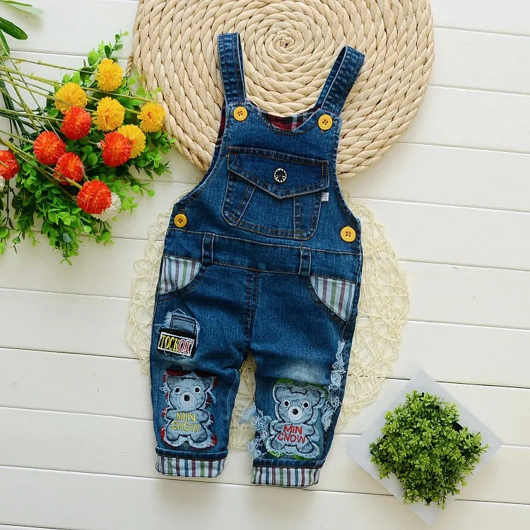 IENENS Toddler Boys' Denim Overalls Jeans Jumpsuit