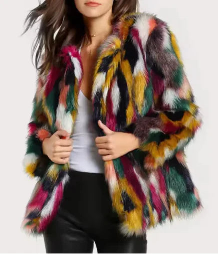 Women Color Fur Coats