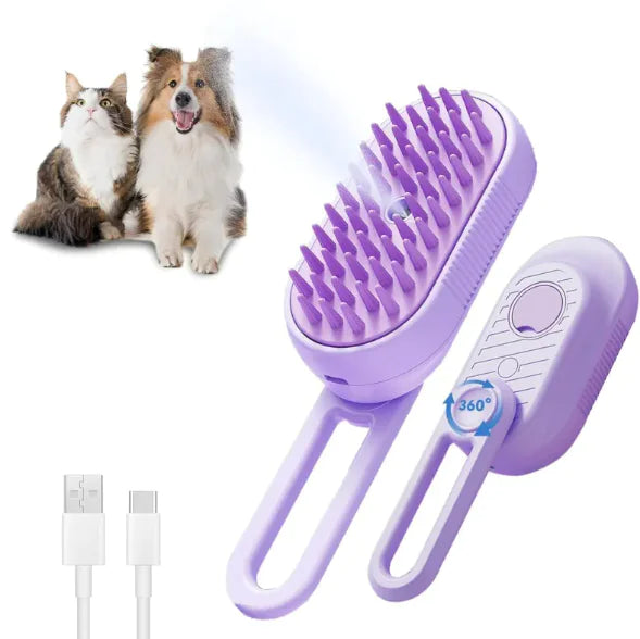 3-in-1 Cat Steam Brush with Foldable Handle