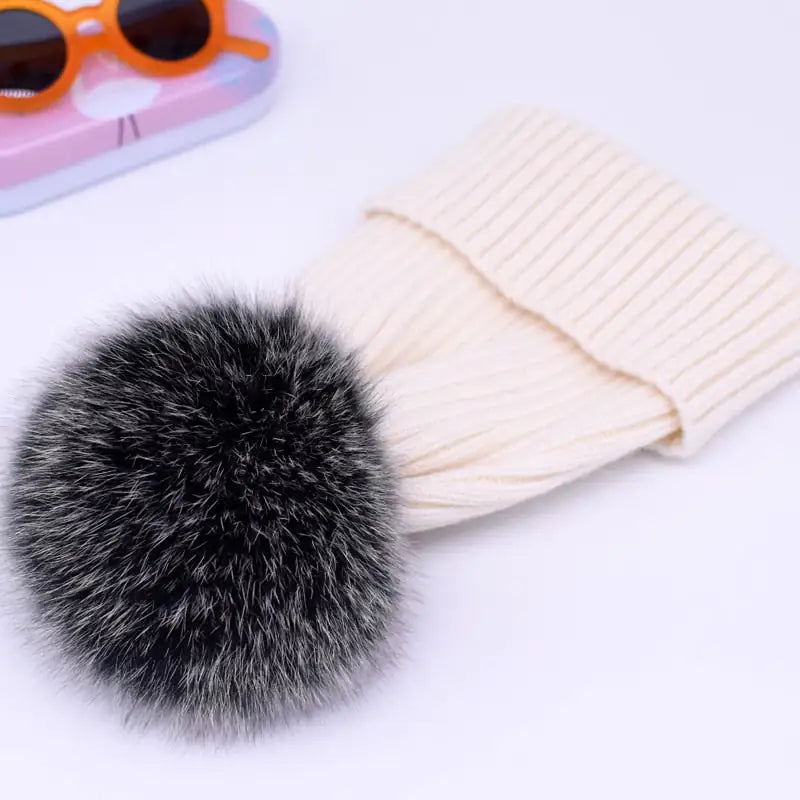 Winter Hat Luxury Fox Fur Beanie