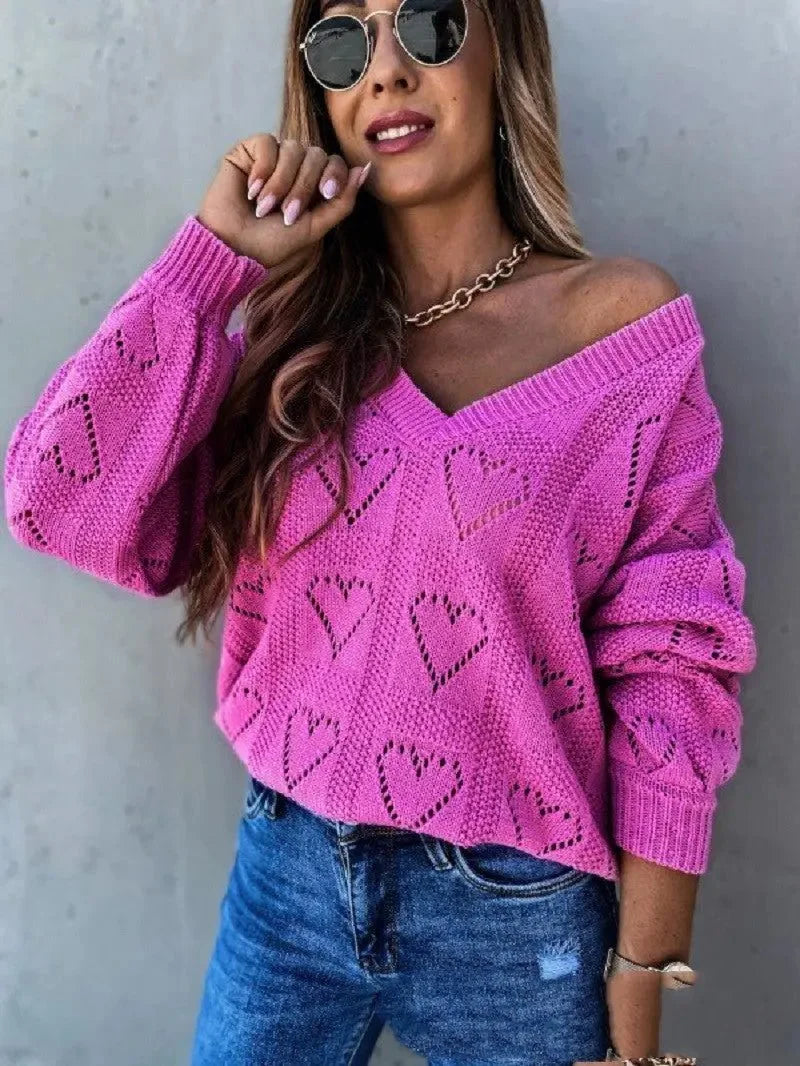 Casual Solid Color Sweater Women