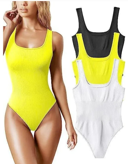 Women's U-neck Sleeveless Vest Tight Jumpsuit