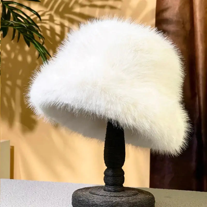 Faux Fur Plush Bucket Hat