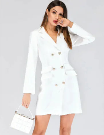 Buttoned suit jacket dress