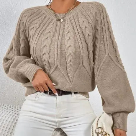 Cable Knit Crew Neck Sweater