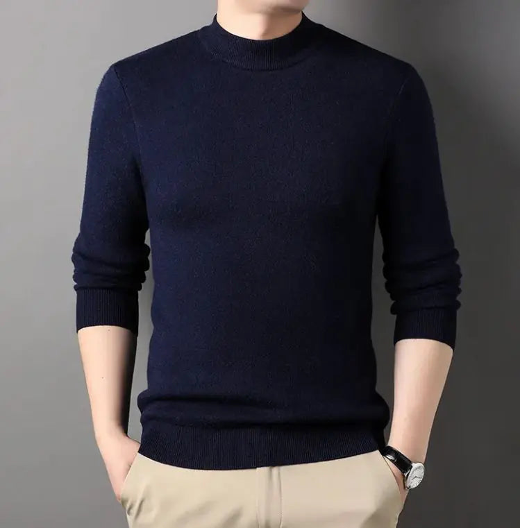 Men's Half-high Collar Sweater Fashion Simple Pullover