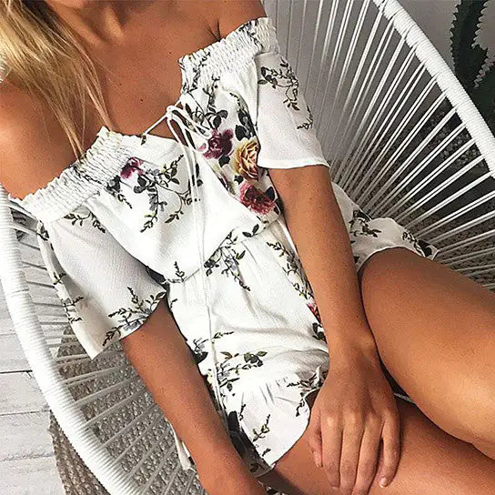 Floral Off the Shoulder Romper