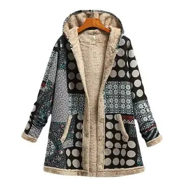 Winter Retro Hooded Cashmere Jacket for Women