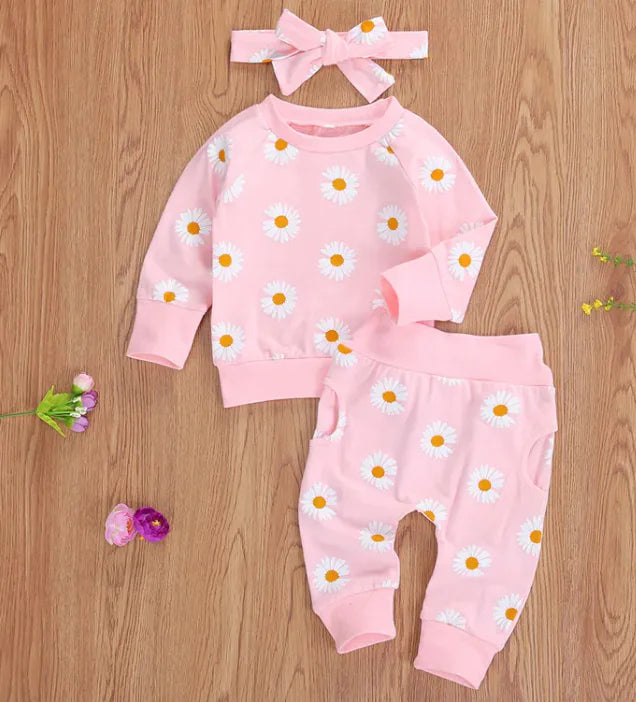 Full Print Chrysanthemum Baby And Child Suit