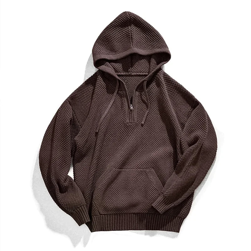 Casual Knit Sweater Half-Zip Essentials Hoodies