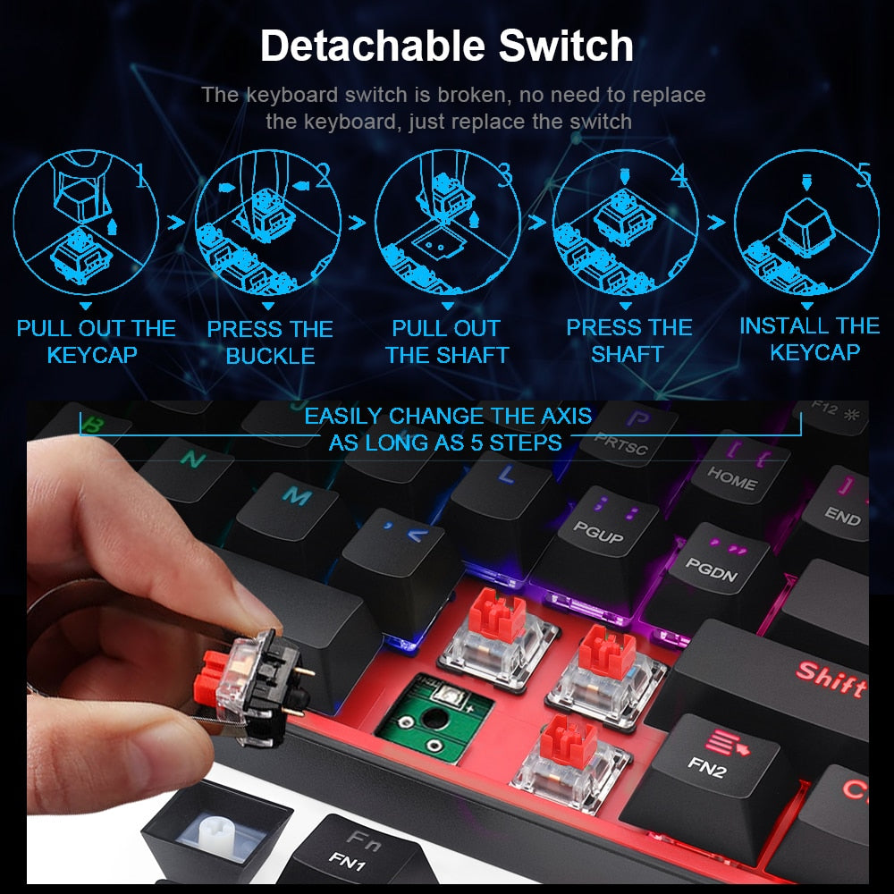 Kabelgebundene mechanische Mini-Gaming-Tastatur