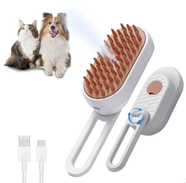 3-in-1 Cat Steam Brush with Foldable Handle