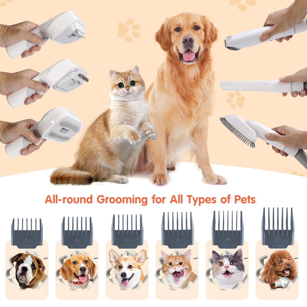 Pet Grooming Pro: All-in-One Suction and Scissors Machine for Effortless Fur Care