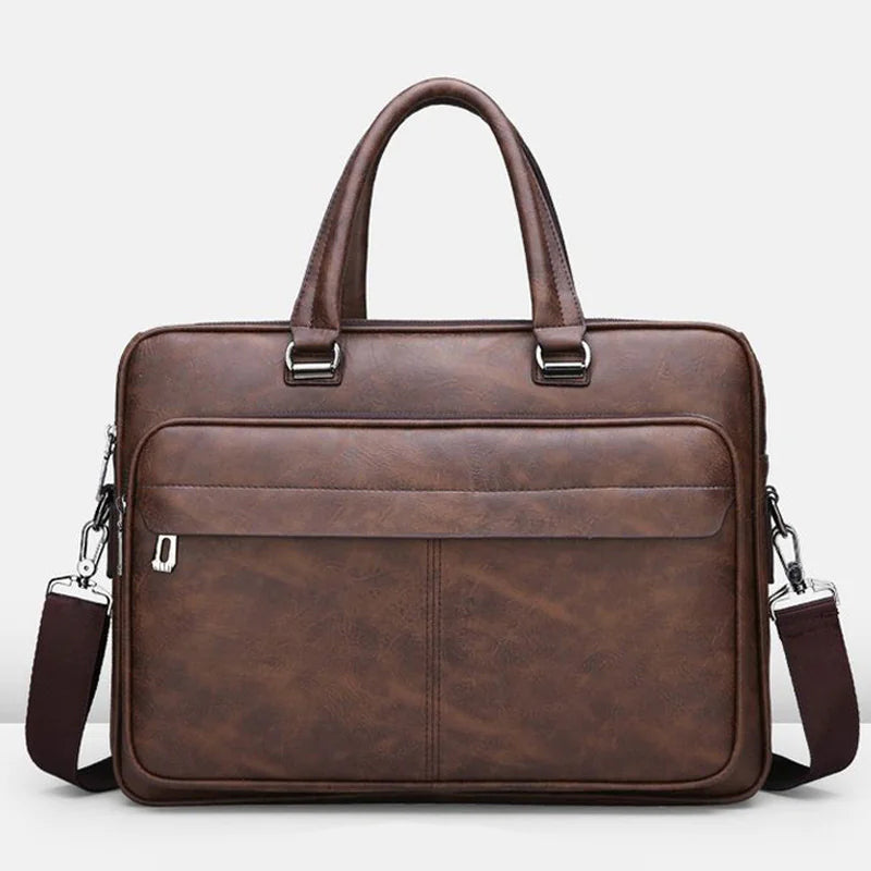 Sleek PU Leather Business Briefcase