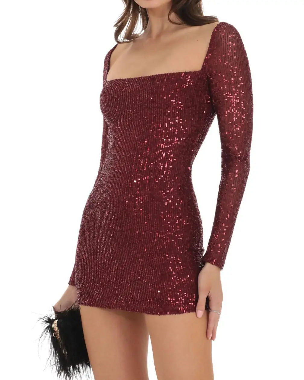 Sequin Long Sleeve Mini Dress