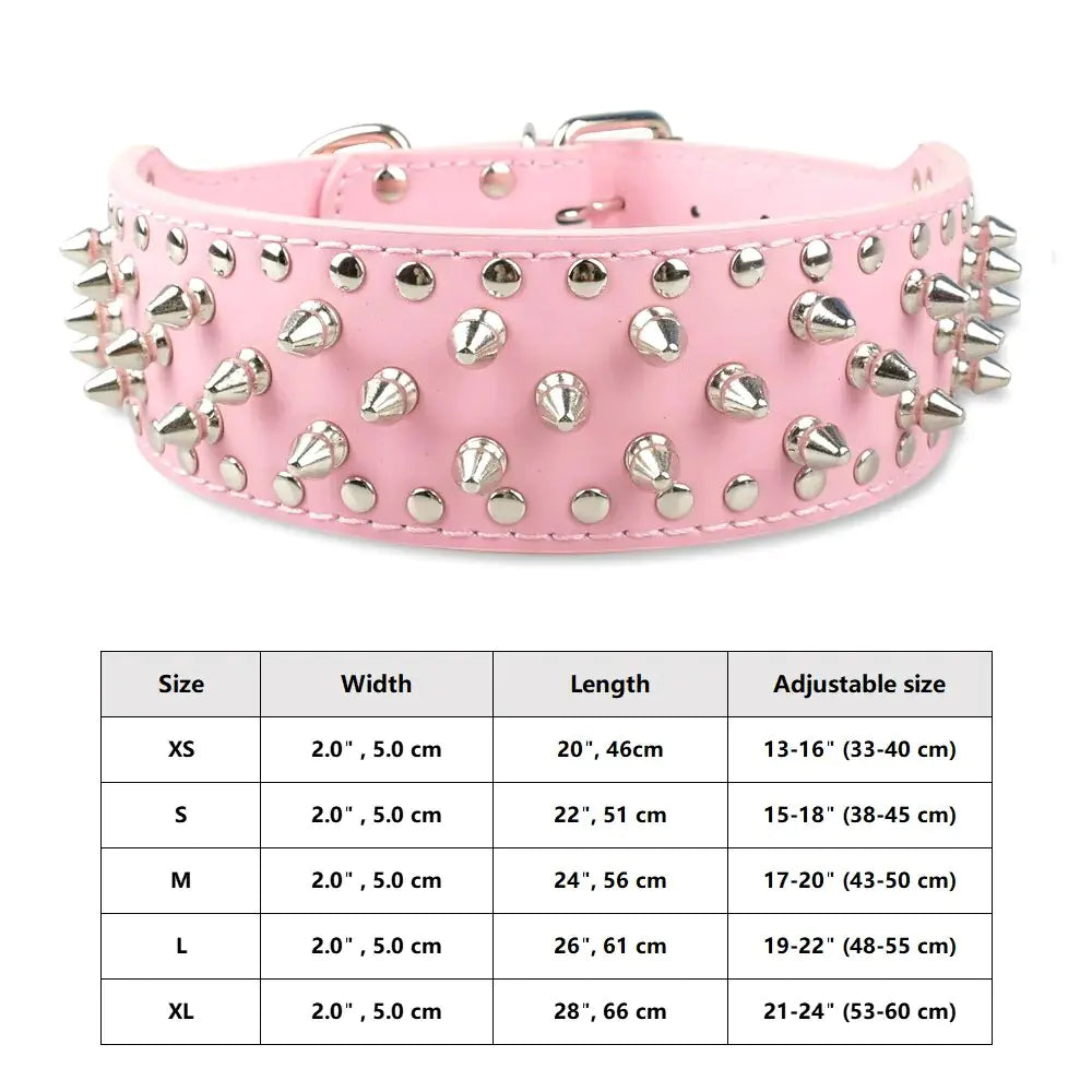 Cone Spikes Dog Collar