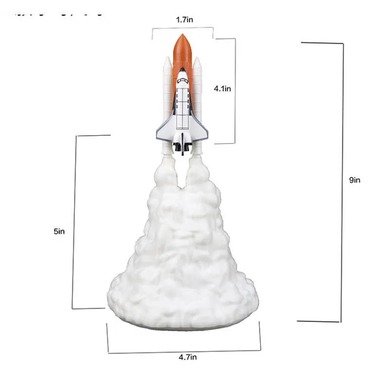 3D Print Rocket Space Shuttle Lamp Night Lamp