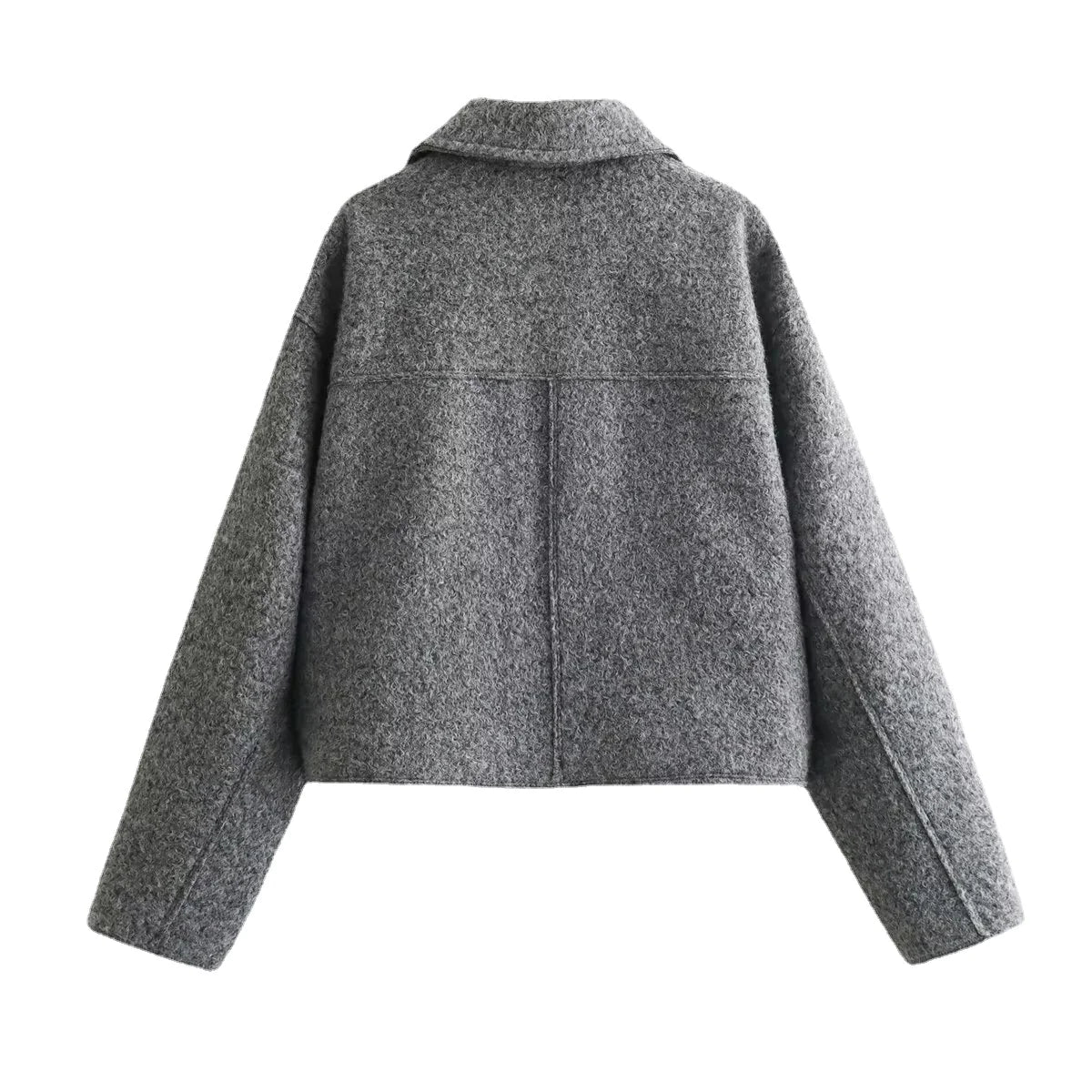 Women's Cropped Zip Up Tweed Short Coat