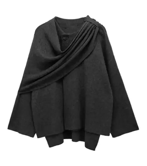 Asymmetrical Scarf Design Coat