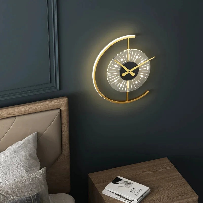 Luxurious Bedside Lamp with Clock