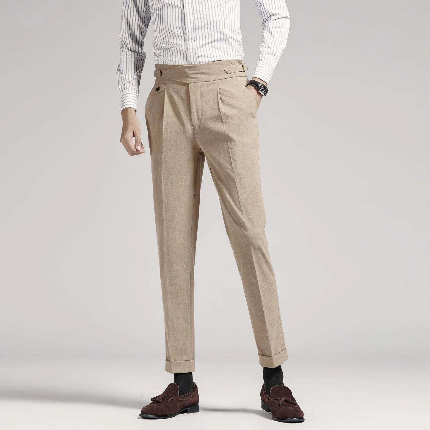 Men's High Waist Suit Pants