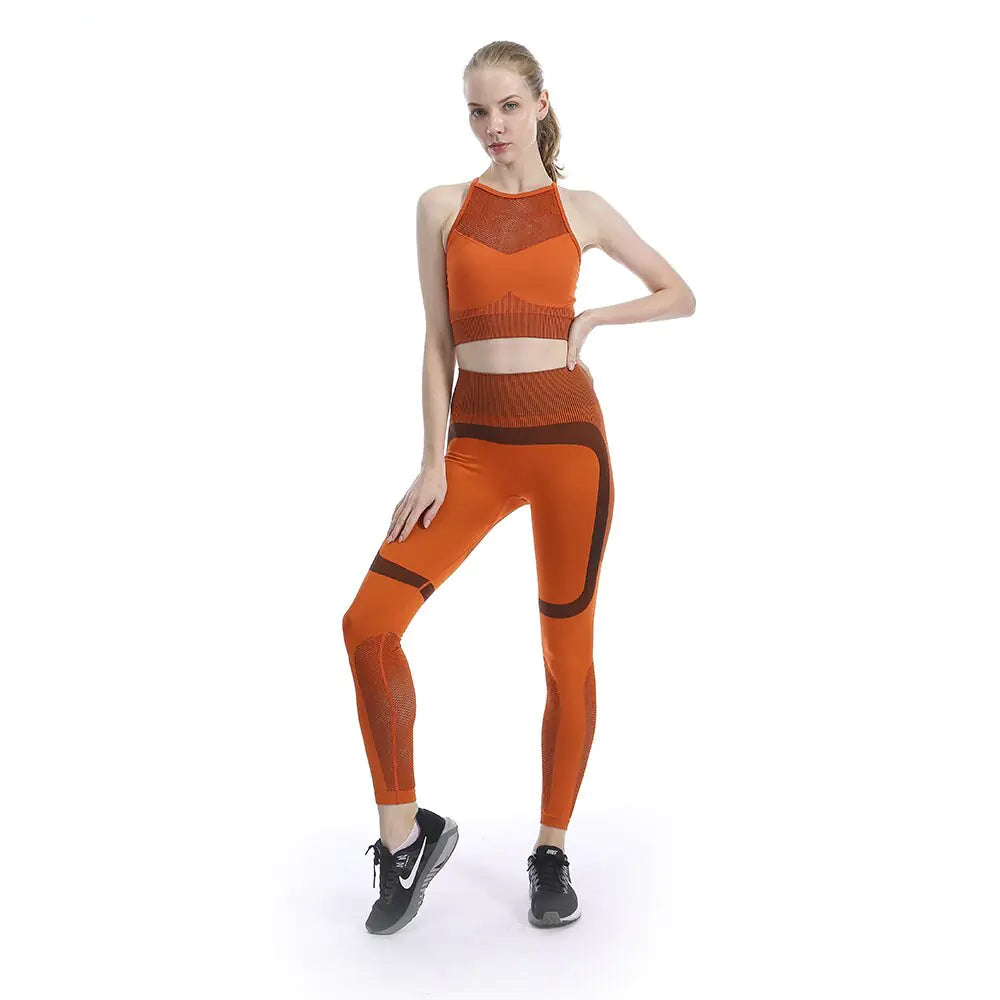 2020 Damen Fitness Yoga Set: Leggings, Sport-BH, ärmellose Tops