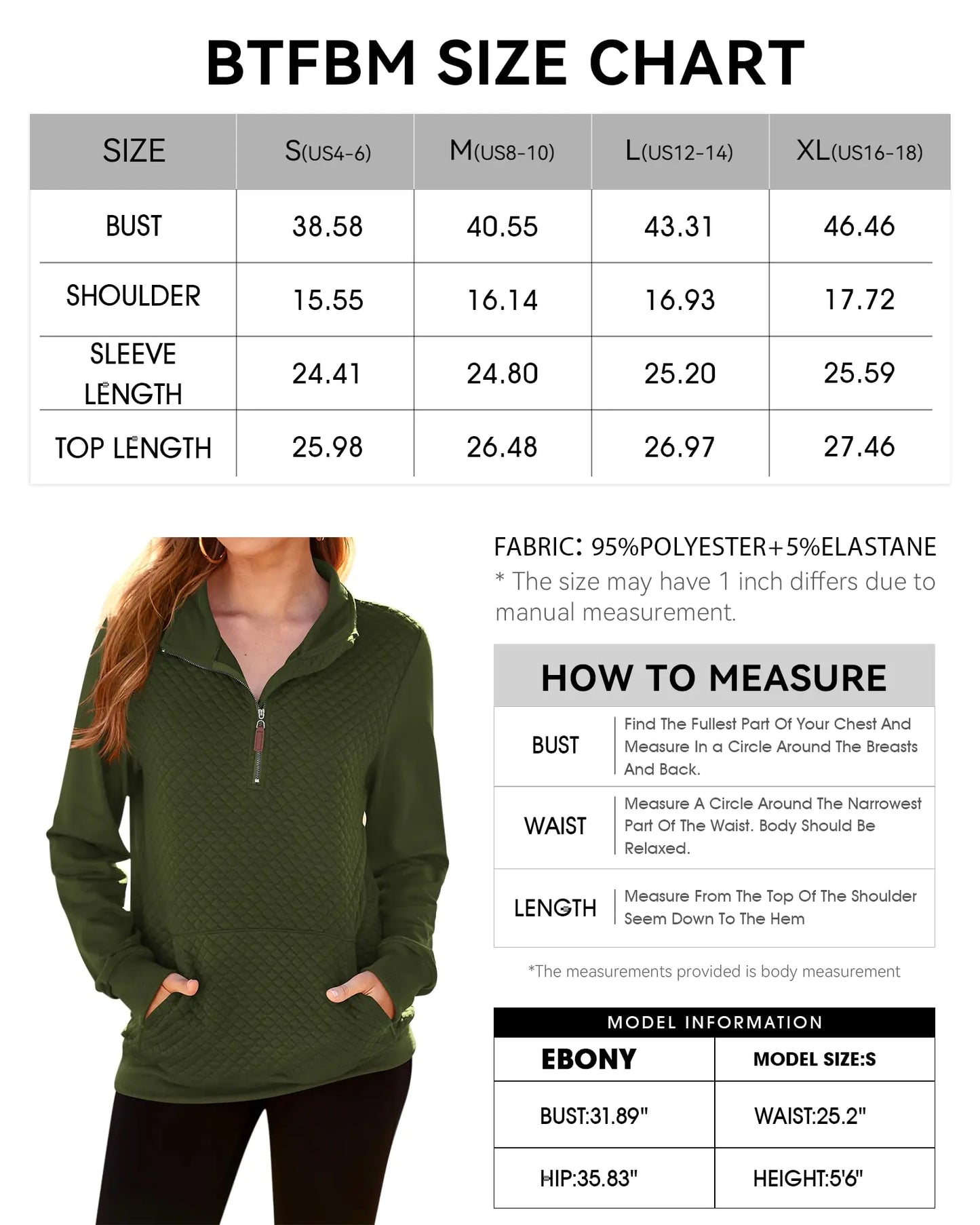 BTFBM Women Fashion Quilted Pattern Lightweight Zipper Long Sleeve Plain Casual Ladies Sweatshirts Pullovers Shirts Tops Small Army Green